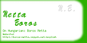 metta boros business card
